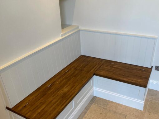 Bespoke Corner Bench and Shelving, Canonmills