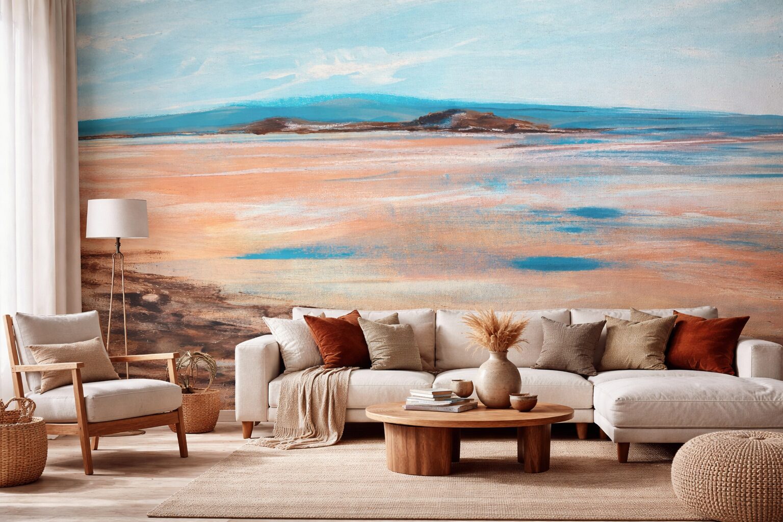 Custom wall mural Scotland - hand painted landscape