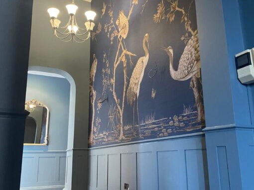 Hallway Panelling & Wallpaper Mural Transformation in Edinburgh West End