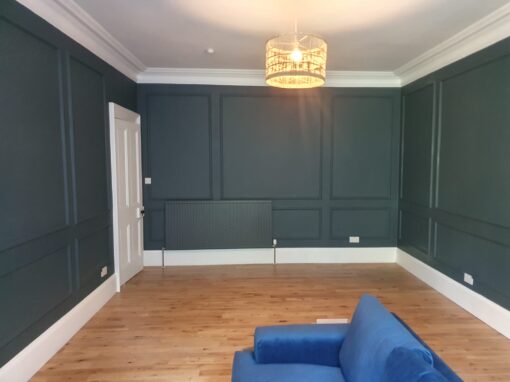 Living Room Wall Panelling & Painting Near Inch Park